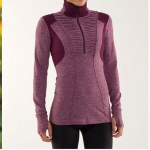 Lululemon Women's Run Your Heart Out Pullover Heathered Plum Jacket Size 10